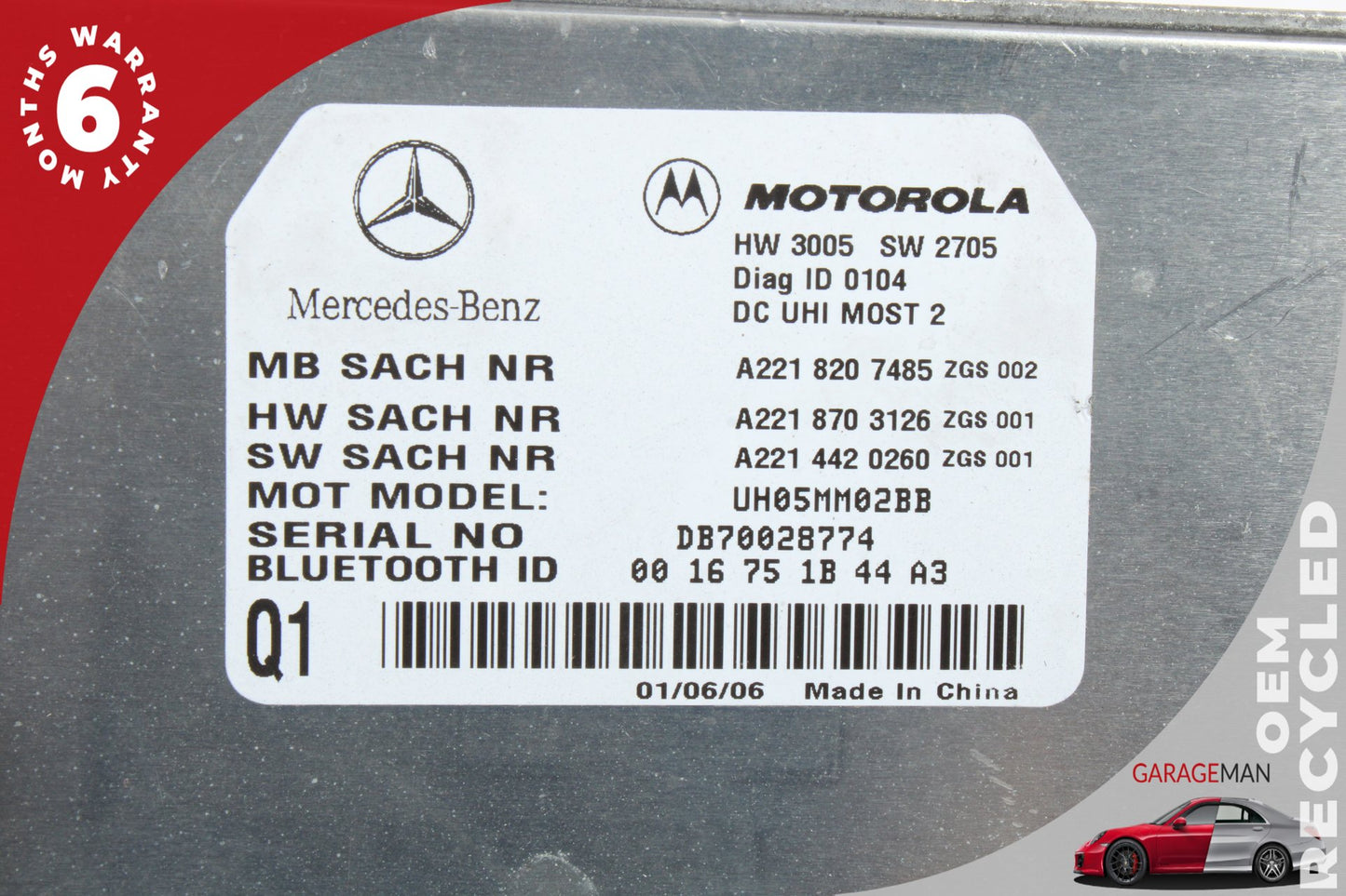 2007-2013 Mercedes W221 S550 S600 Bluetooth Control Module 2218207485 OEM