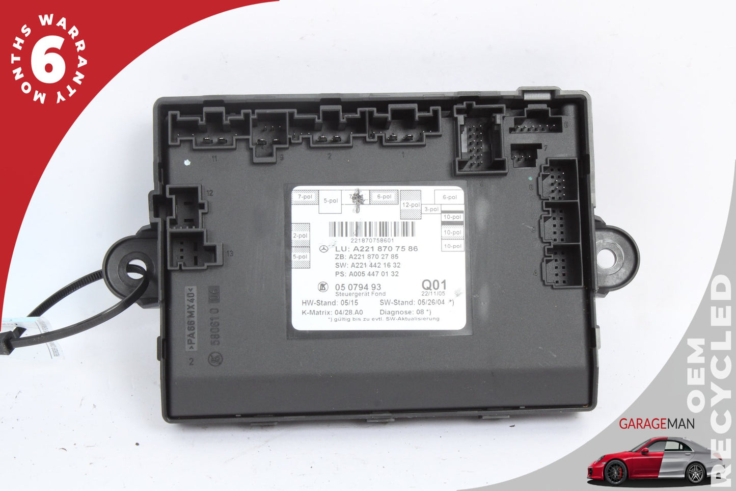 2007-2013 Mercedes W221 S550 Rear Right or Left Side Door Control Module OEM