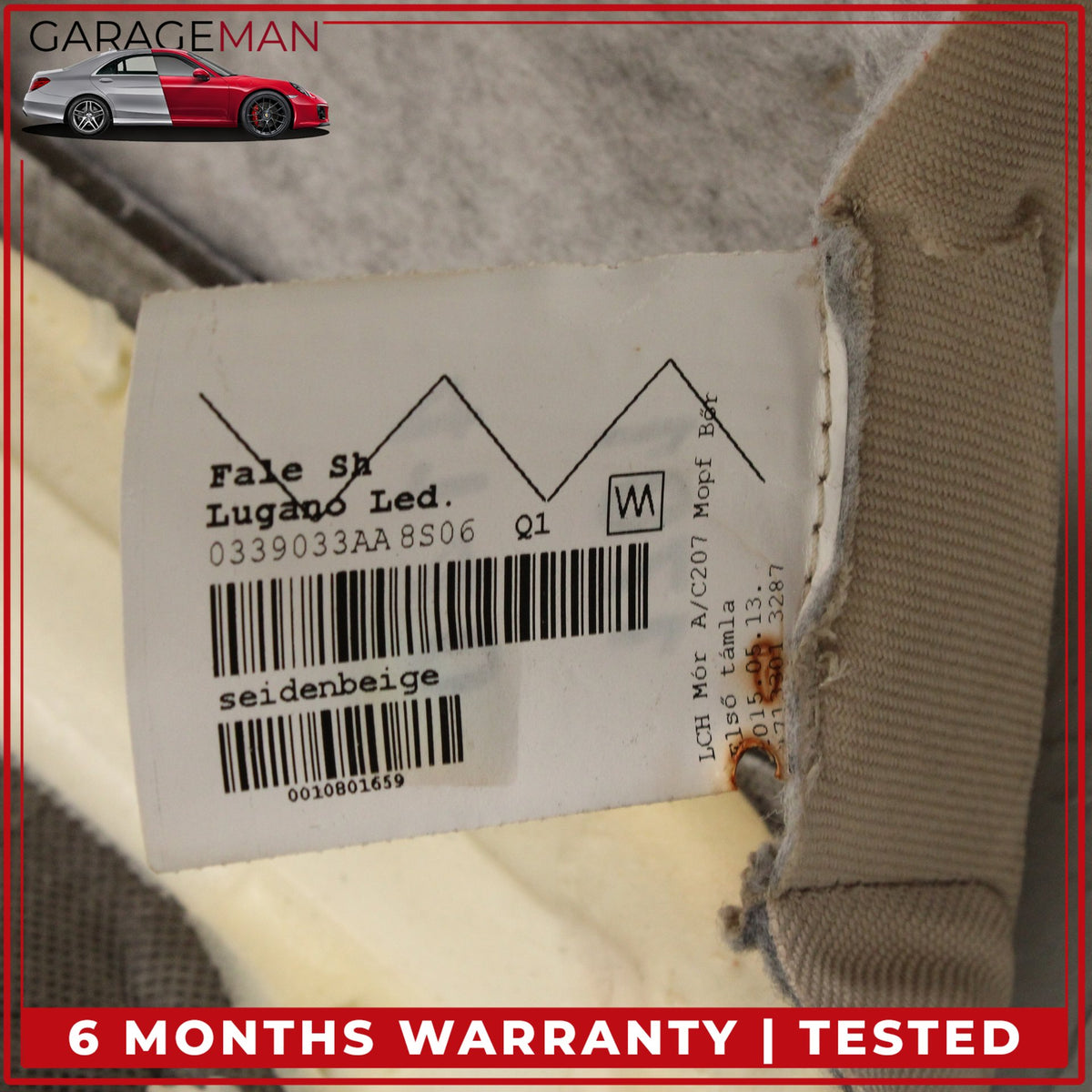 2010-2017 Mercedes C207 E400 E550 Front Left Side Upper Seat Cushion OEM
