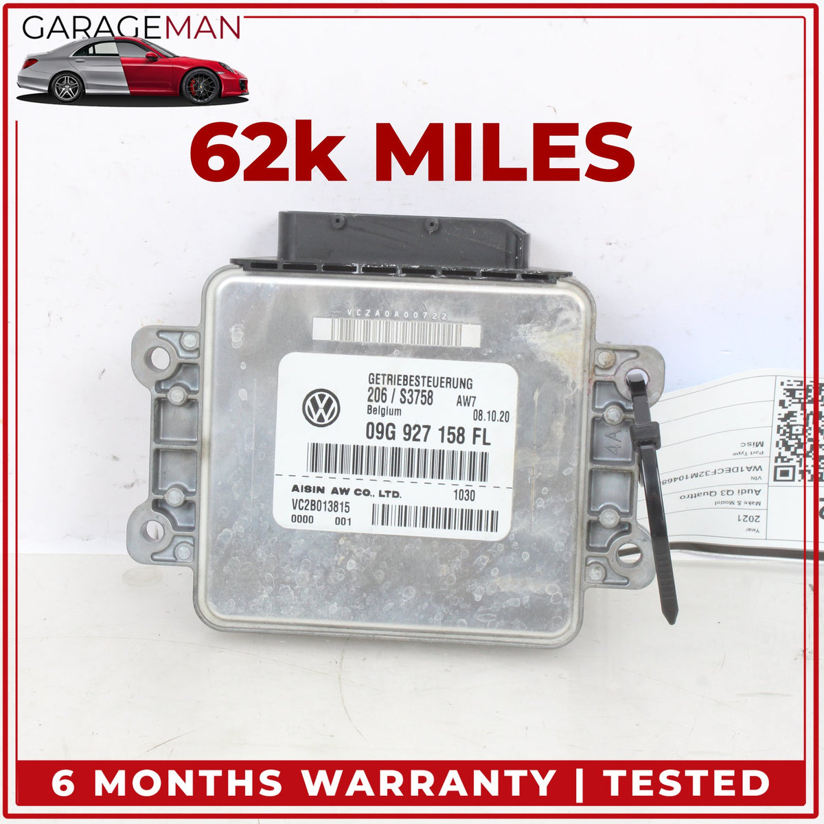 2019-2021 Audi Q3 Automatic Transmission Control Module Unit 09G927158FL OEM