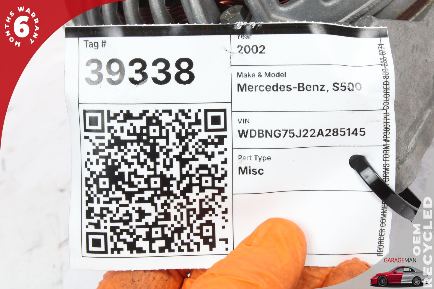 2002-2006 Mercedes W220 S500 CLK430 CLS500 Alternator Generator 0121541302 OEM