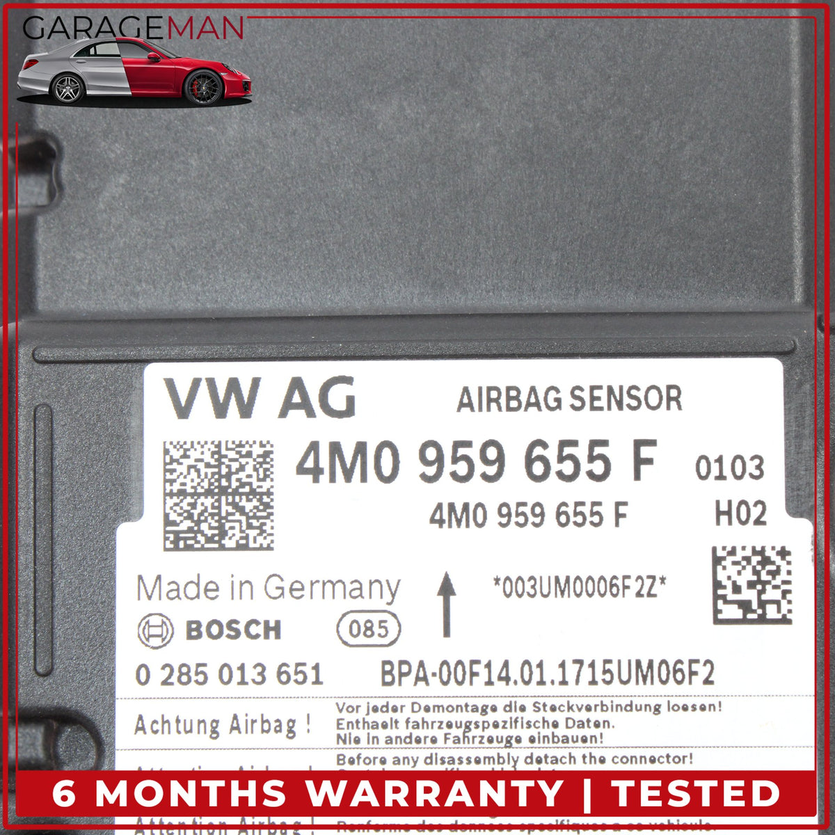 2017-2019 Audi Q7 SUV Air Bag Airbag SRS Sensor Module Bosch 4M0959655F OEM