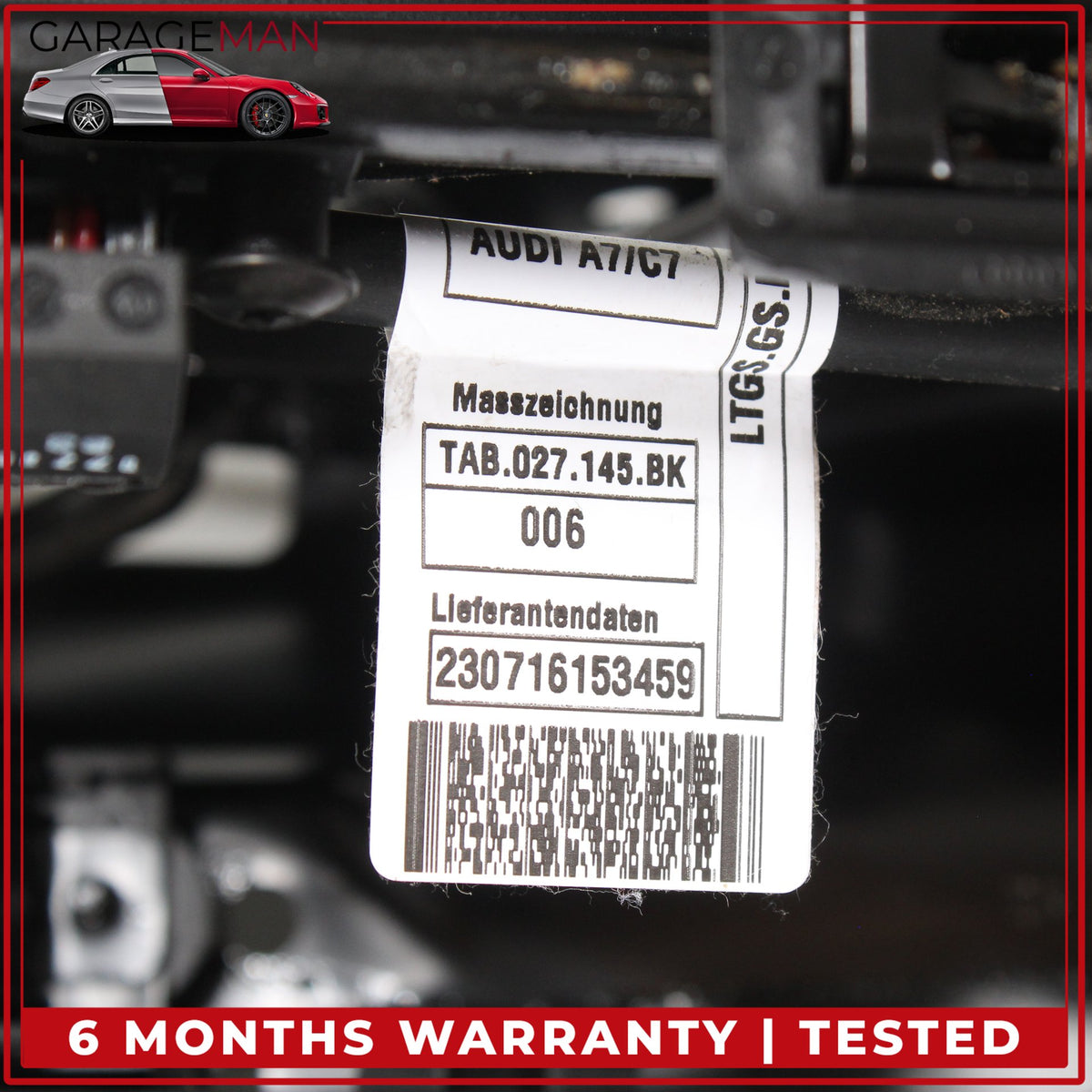 2012-2018 Audi A6 A7 Front Right Side Seat Track Rail Frame w/ Motor OEM