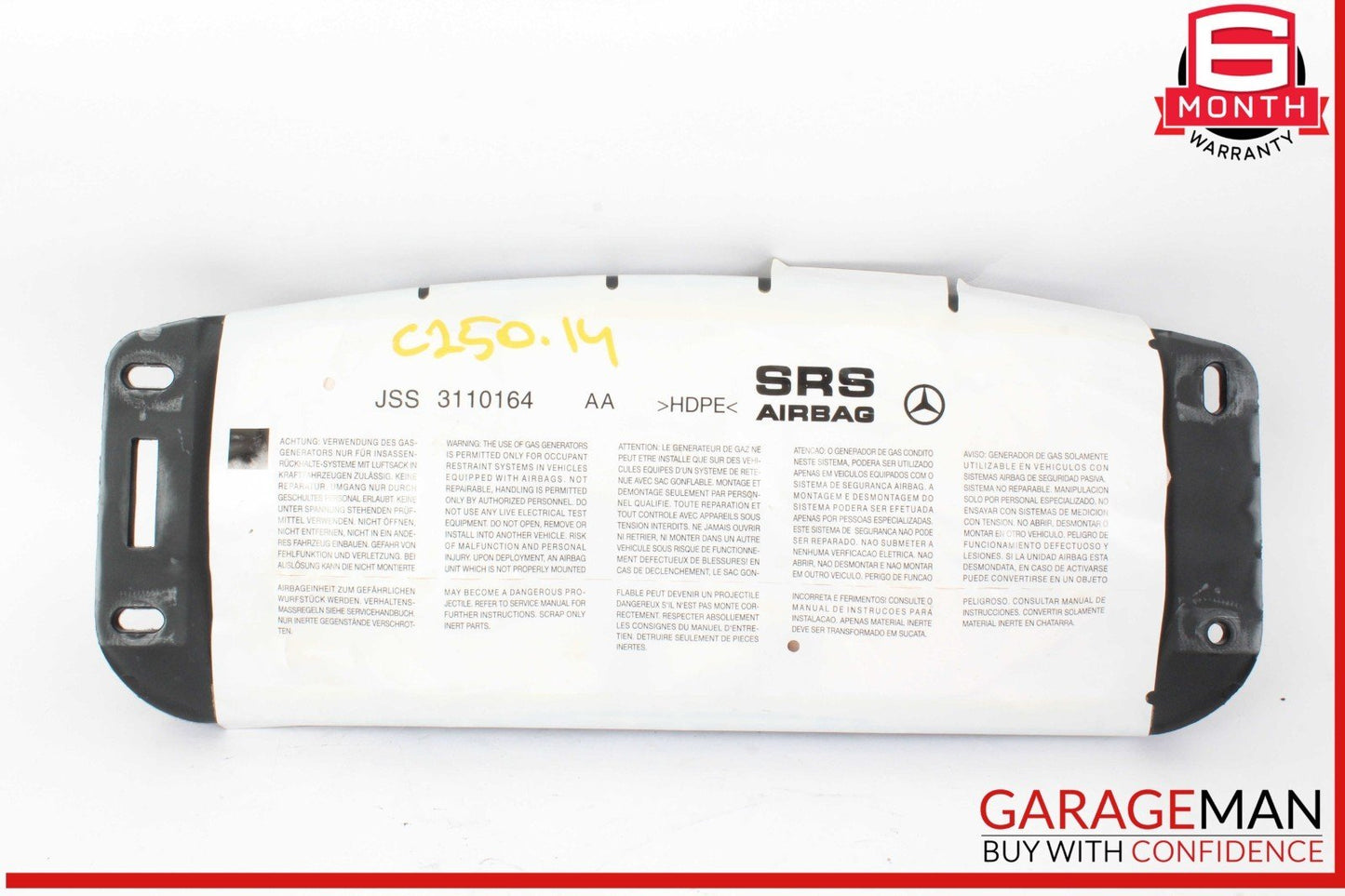 08-15 Mercedes W204 C250 CGI Front Right Passenger Side Dash Airbag Air Bag OEM