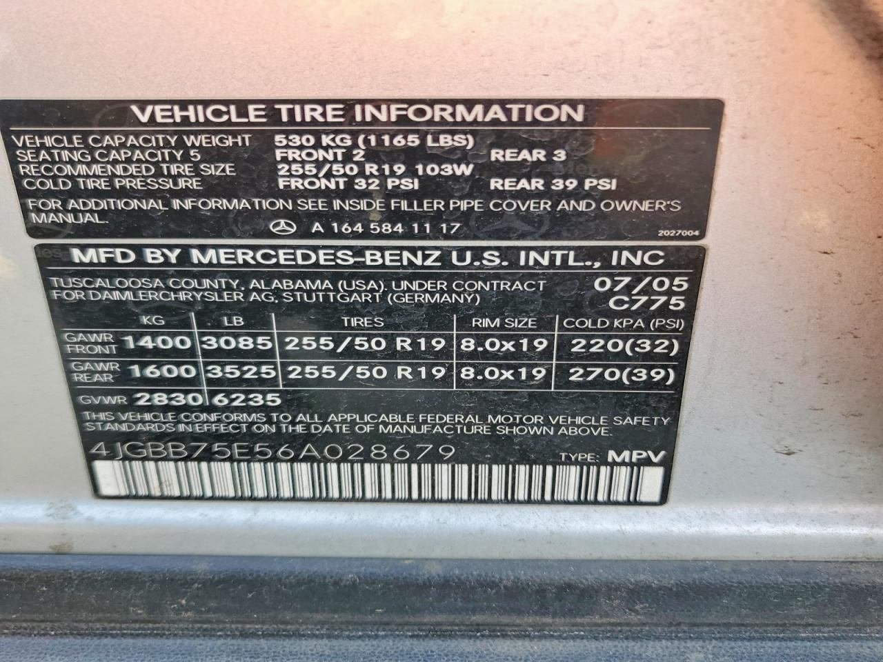 2006 Mercedes-Benz ML500 M-Class W164