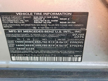 2006 Mercedes-Benz ML500 M-Class W164