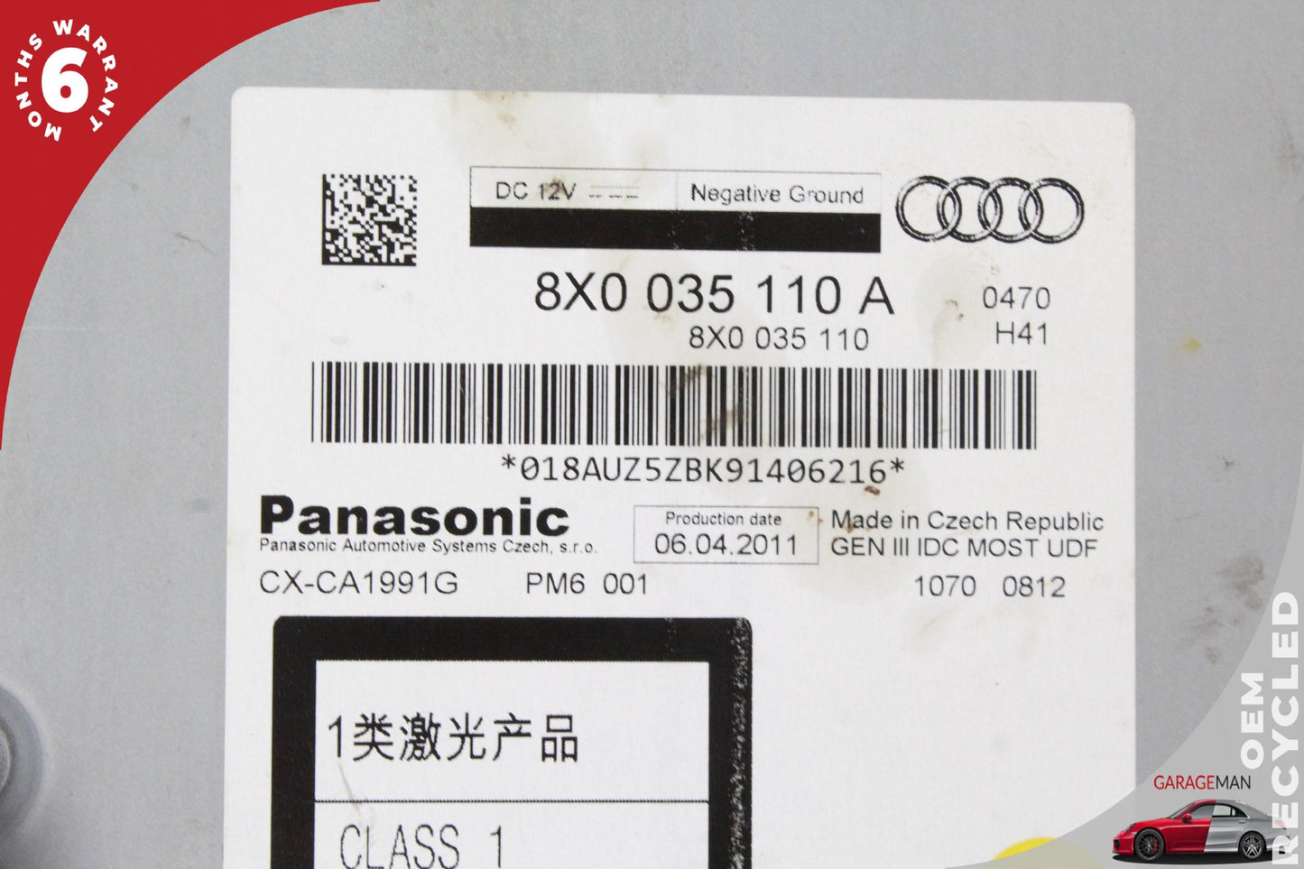 2012-2018 Audi A7 A6 CD DVD Disc Changer Player 8X0035110A OEM