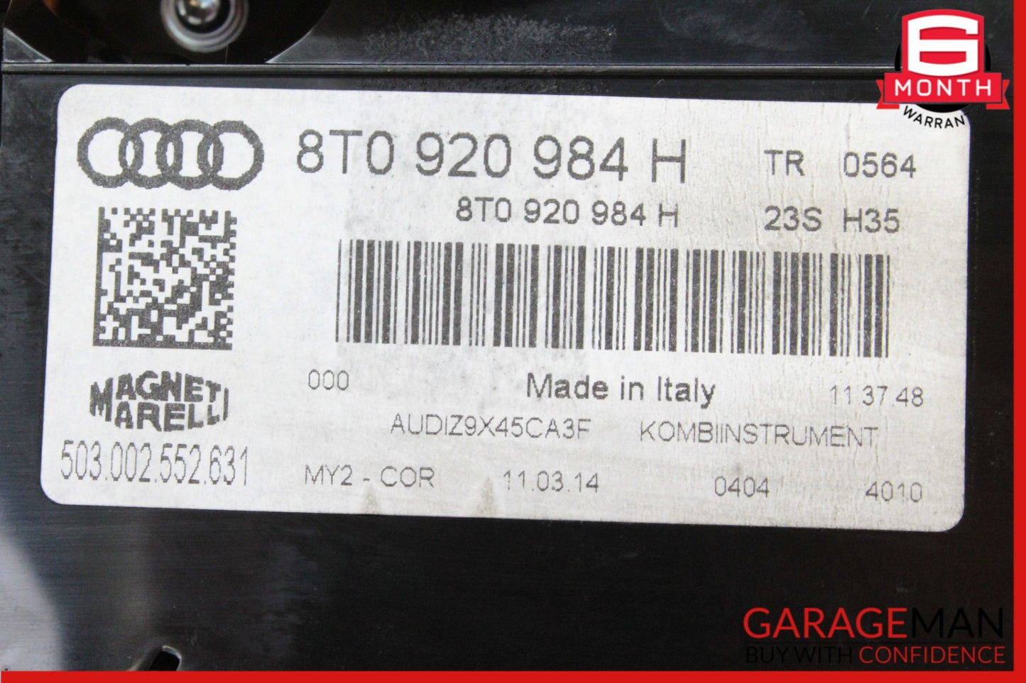 2013-2015 Audi RS5 8T Convertible Speedometer 8T0920984H