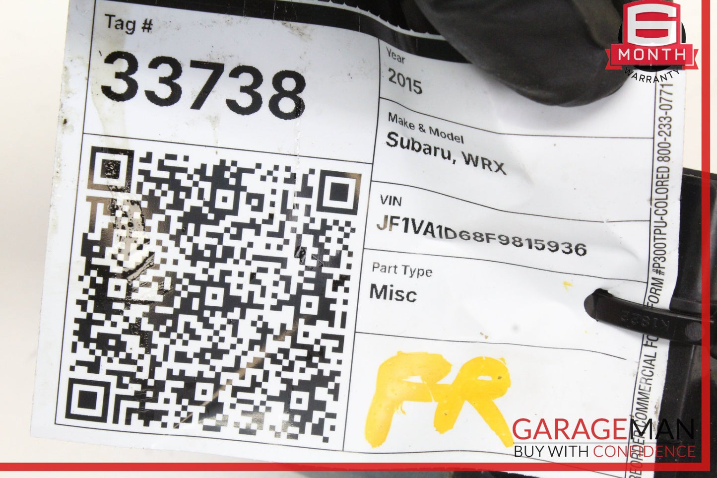 2015-2018 Subaru WRX Front Right Side Window Regulator Motor 64041FJ002 OEM
