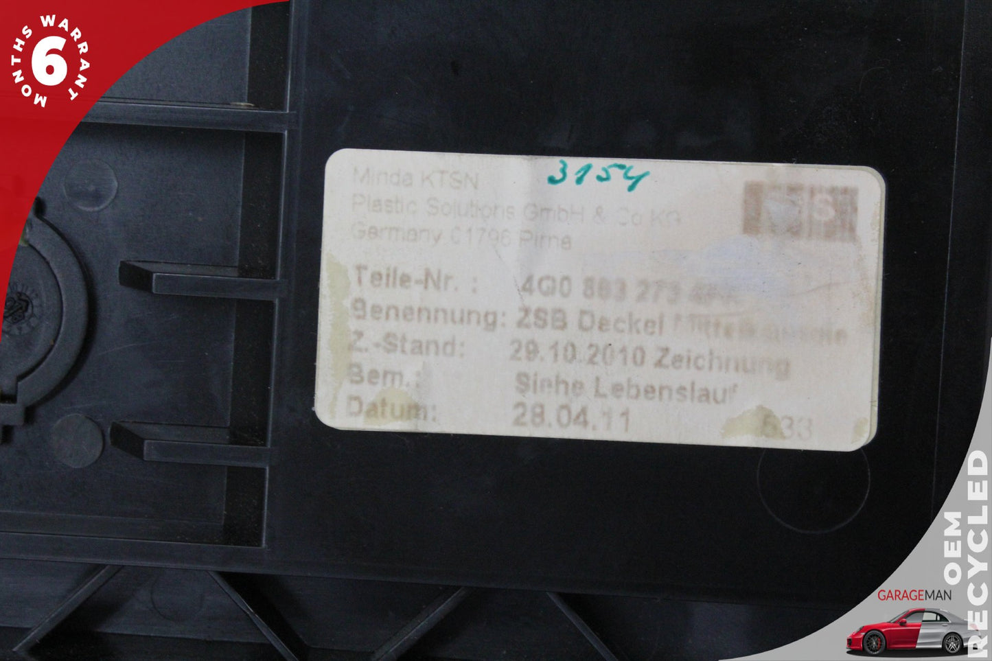 2012-2018 Audi A7 A6 Front Center Console Storage Bin Tray 4G0863273 OEM