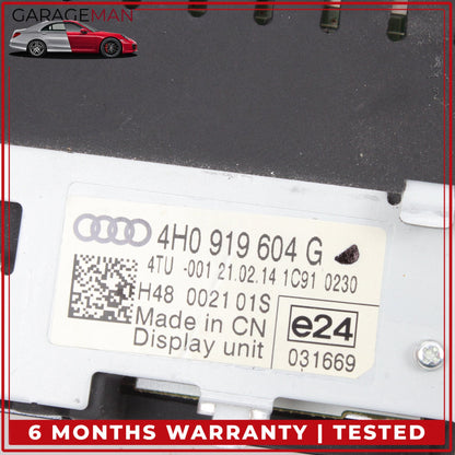 2011-2018 Audi A8 S8 Front Center Dash Display Screen Monitor 4H0919604G OEM