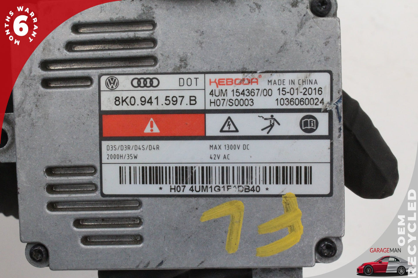 2008-2018 Audi A3 8V Xenon HID Headlight Ballast Control Module 8K0941597B OEM