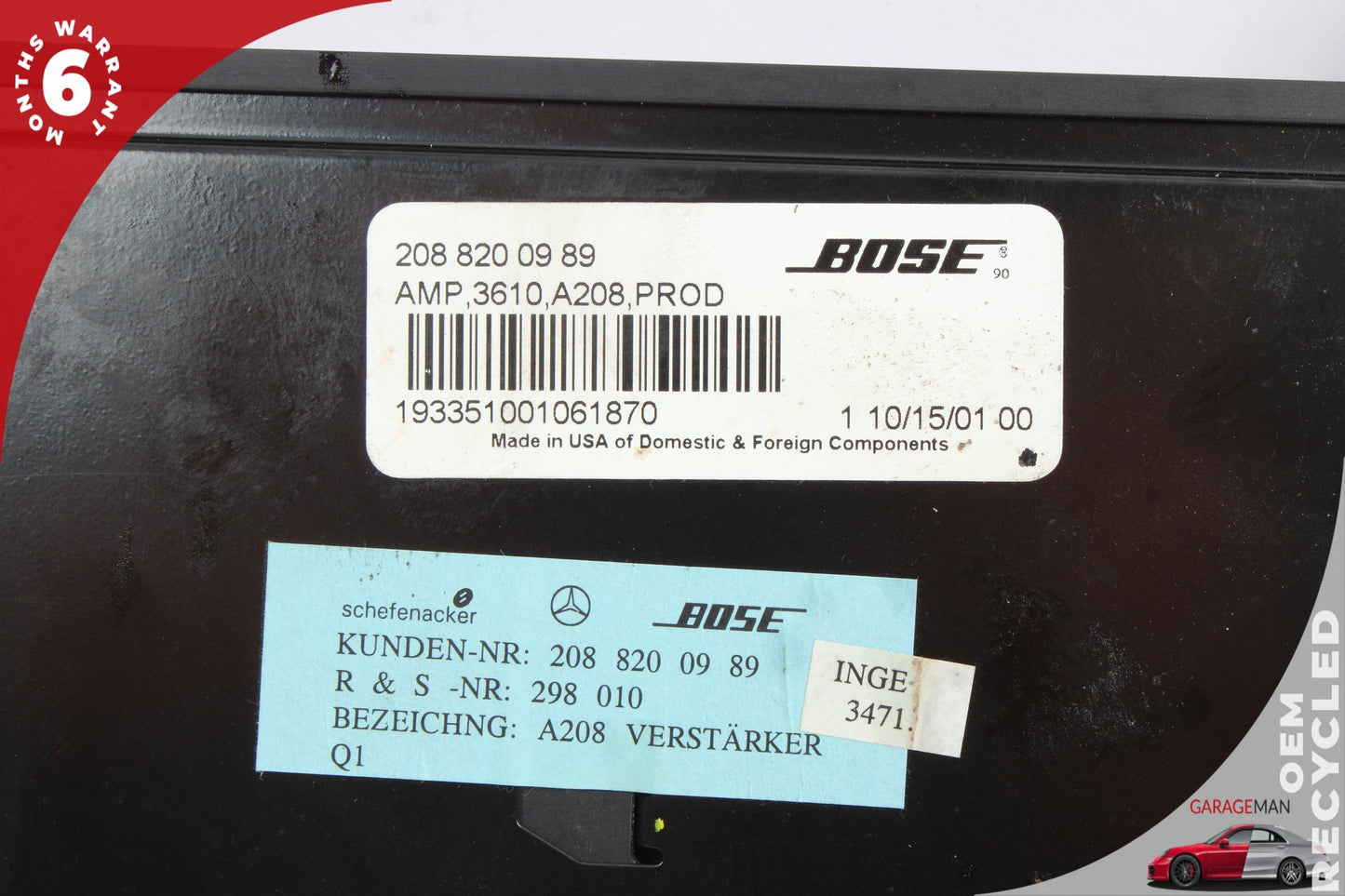 1998-2003 Mercedes-Benz CLK55 AMG W208 Audio Amplifier AMP Bose 2088200989 OEM