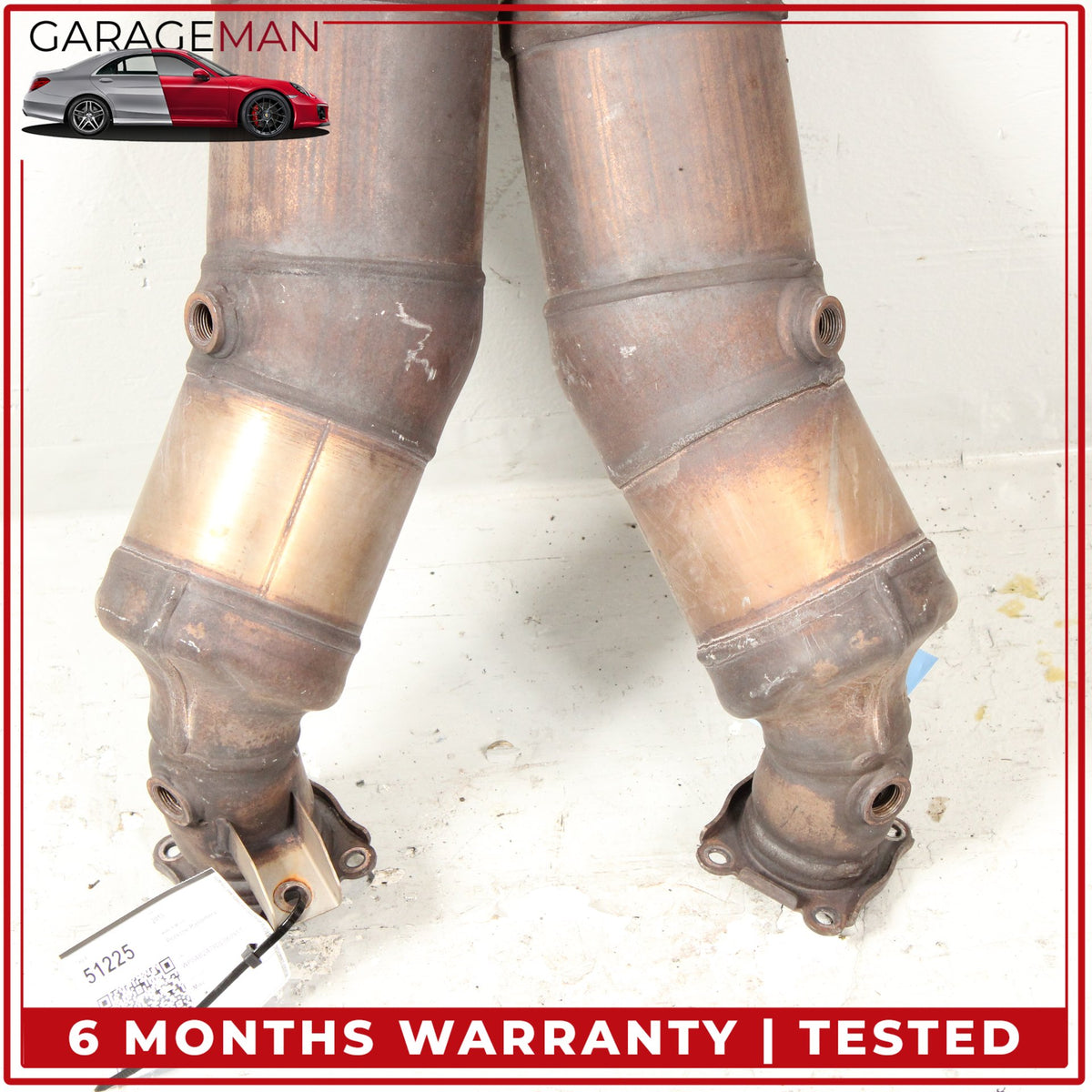 2010-2013 Porsche Panamera 970 4.8L Front Left & Right Side Exhaust Downpipe OEM