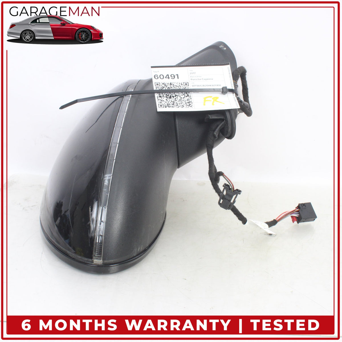 2015-2018 Porsche Cayenne 958 Right Door Rear View Mirror w/ Blind Spot OEM