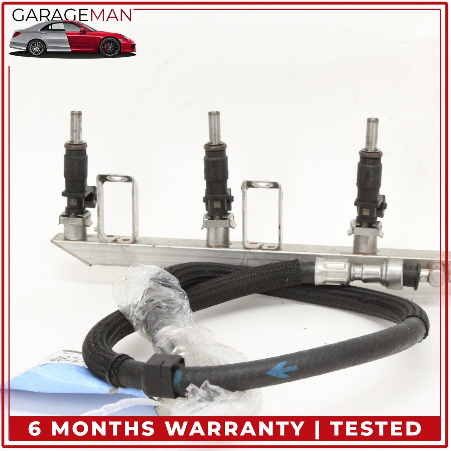 2011-2013 BMW 528i F10 N52 3.0L Fuel Rail w/ Injectors Set 7542541