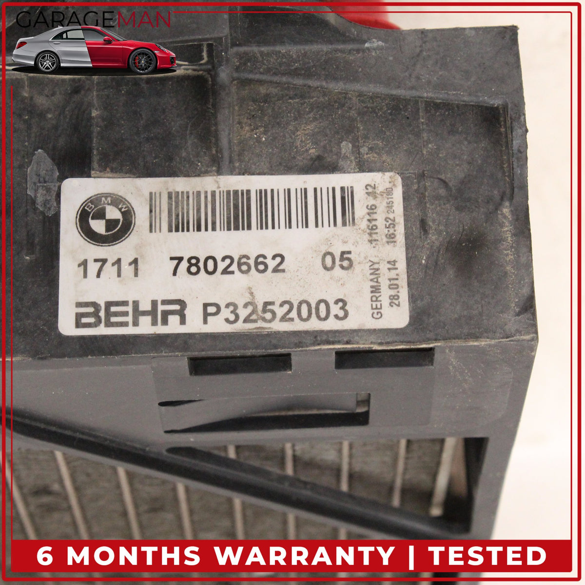 2009-2019 BMW 640i 650i 750i Front Right Side Auxiliary Radiator 7802662 OEM