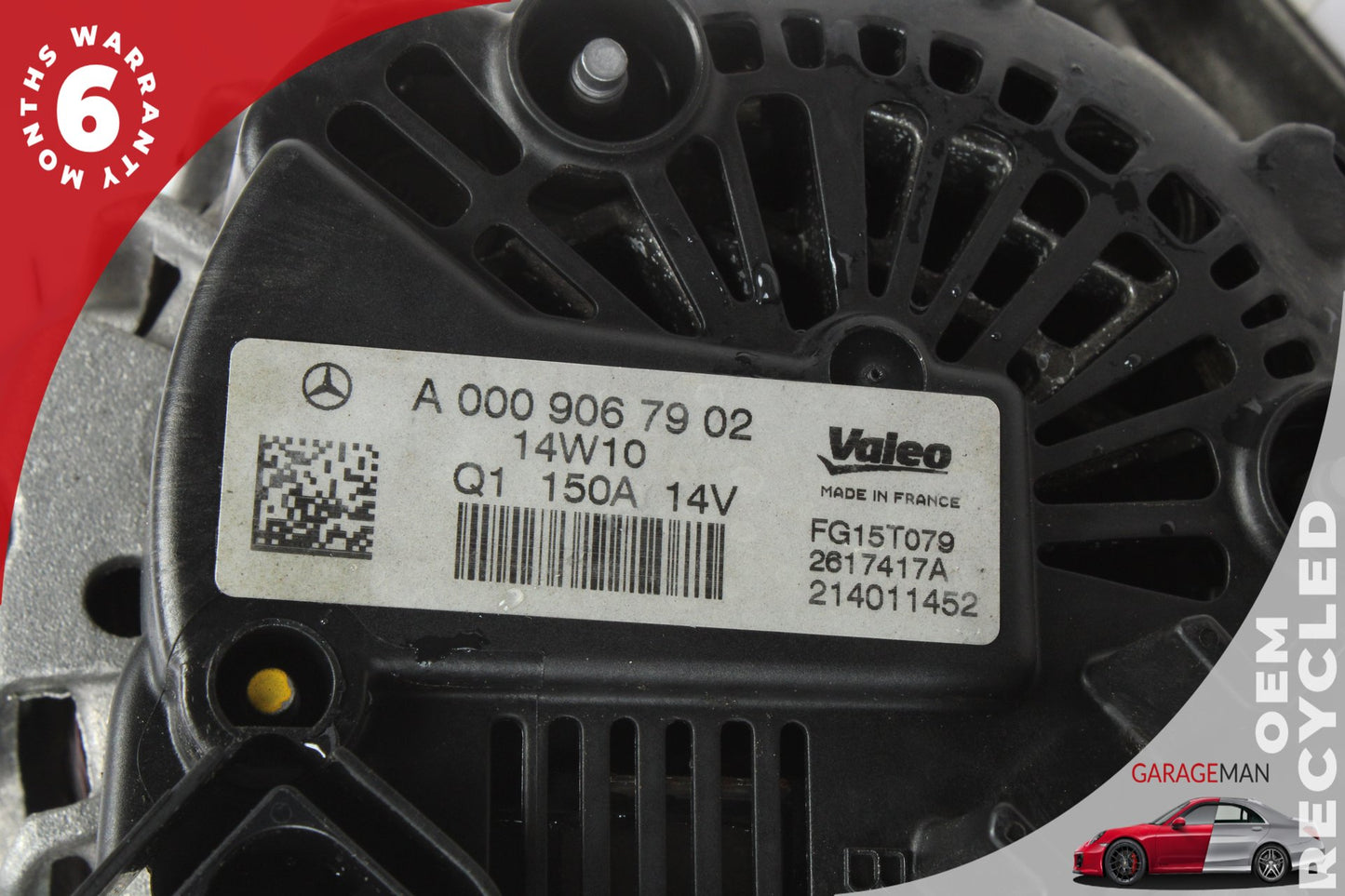 2012-2015 Mercedes W204 C250 Engine Alternator Generator 150A 0009067902 OEM