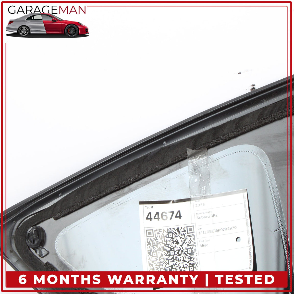 2022-2025 Subaru BRZ Toyota GR86 Rear Left Quarter Window Glass SU003G0037 OEM
