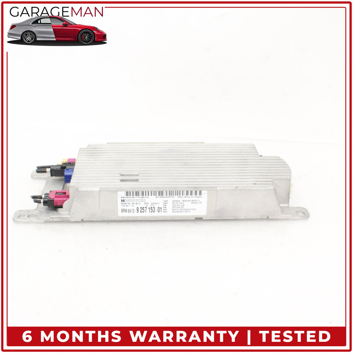 2011-2016 BMW 550i GT F07 Telematics Communication Control Module 9257153 OEM
