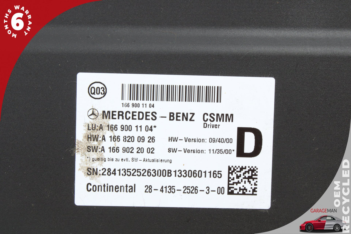 13-19 Mercedes-Benz GL450 X166 Front Left Seat Control Module 1669001104