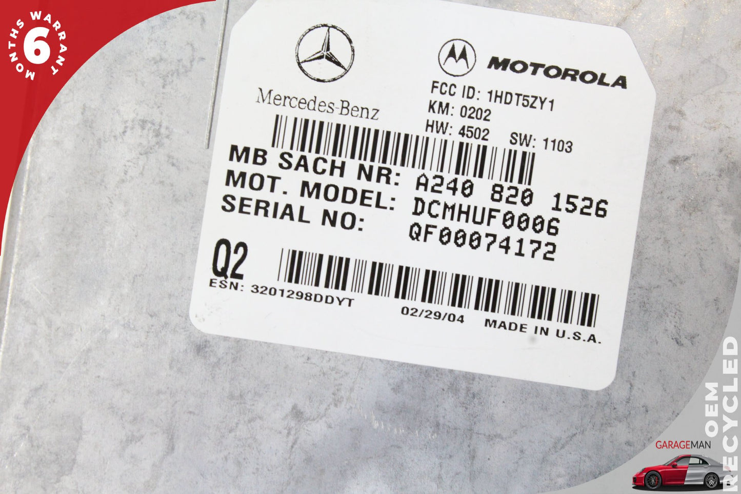 2000-2006 Mercedes W211 E500 Voice Command Control Module Unit 2408201526 OEM