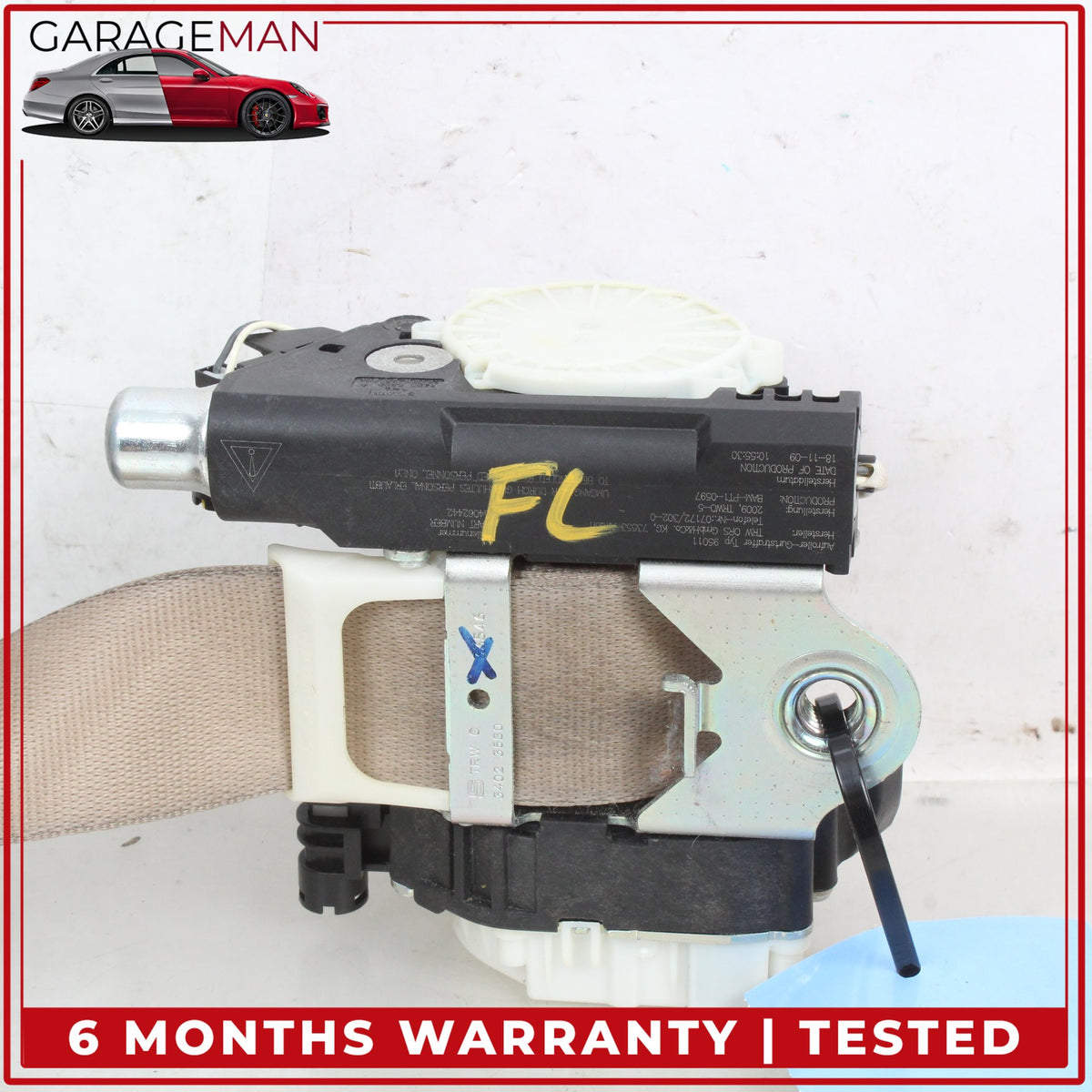 2010-2016 Porsche Panamera 970 Front Left Driver Side Seat Belt Beige OEM