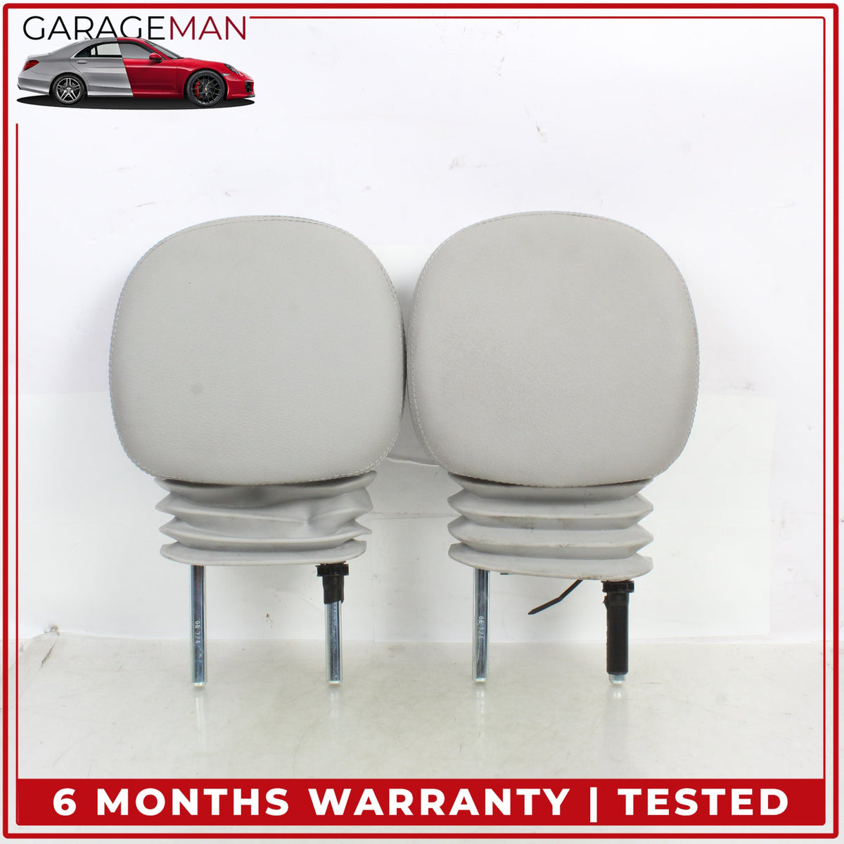2005-2011 Mercedes R171 SLK280 Front Left and Right Seat Headrest Set Gray OEM
