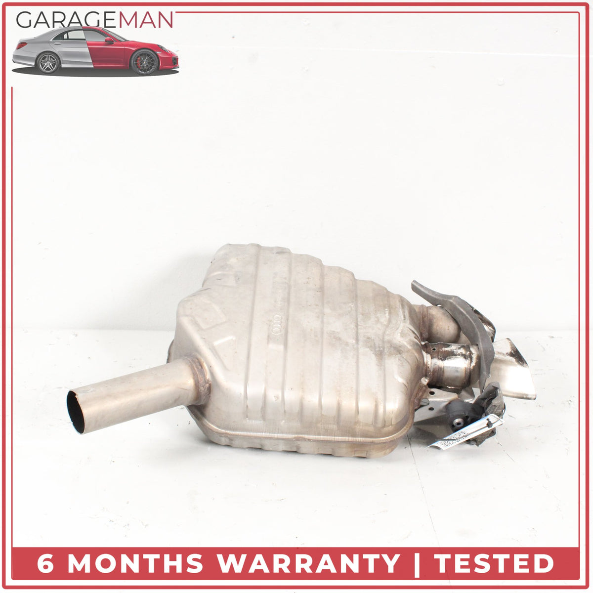 2013-2018 Audi A8 S8 Rear Left Driver Side Exhaust Muffler w/ Tip 4H0253611 OEM
