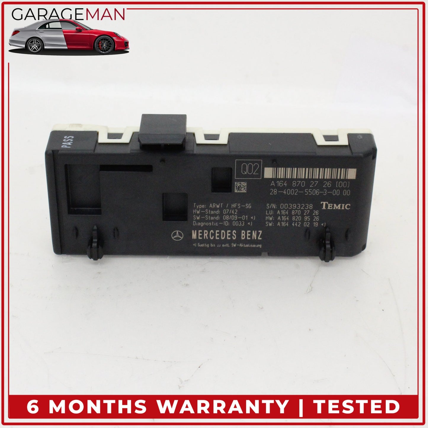 2009-2013 Mercedes W164 ML350 Trunk Lid Liftgate Tail Gate Control Module OEM