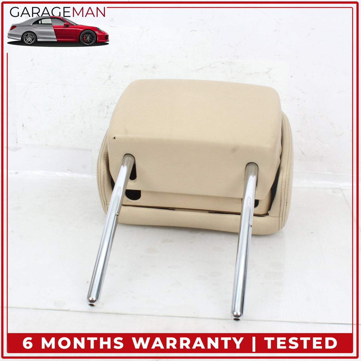 2012-2018 Audi A6 A7 Front Left and Front Right Side Seat Headrest Beige OEM