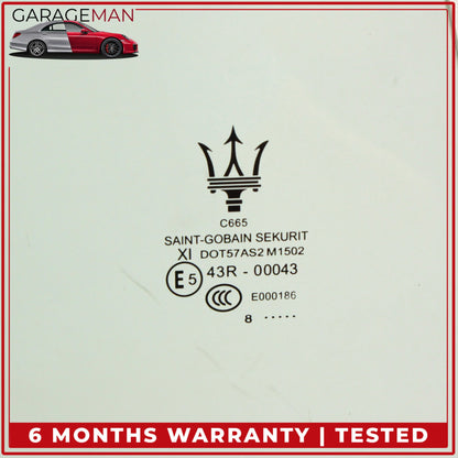 2014-2022 Maserati Ghibli M157 Rear Right Passenger Side Door Window Glass OEM