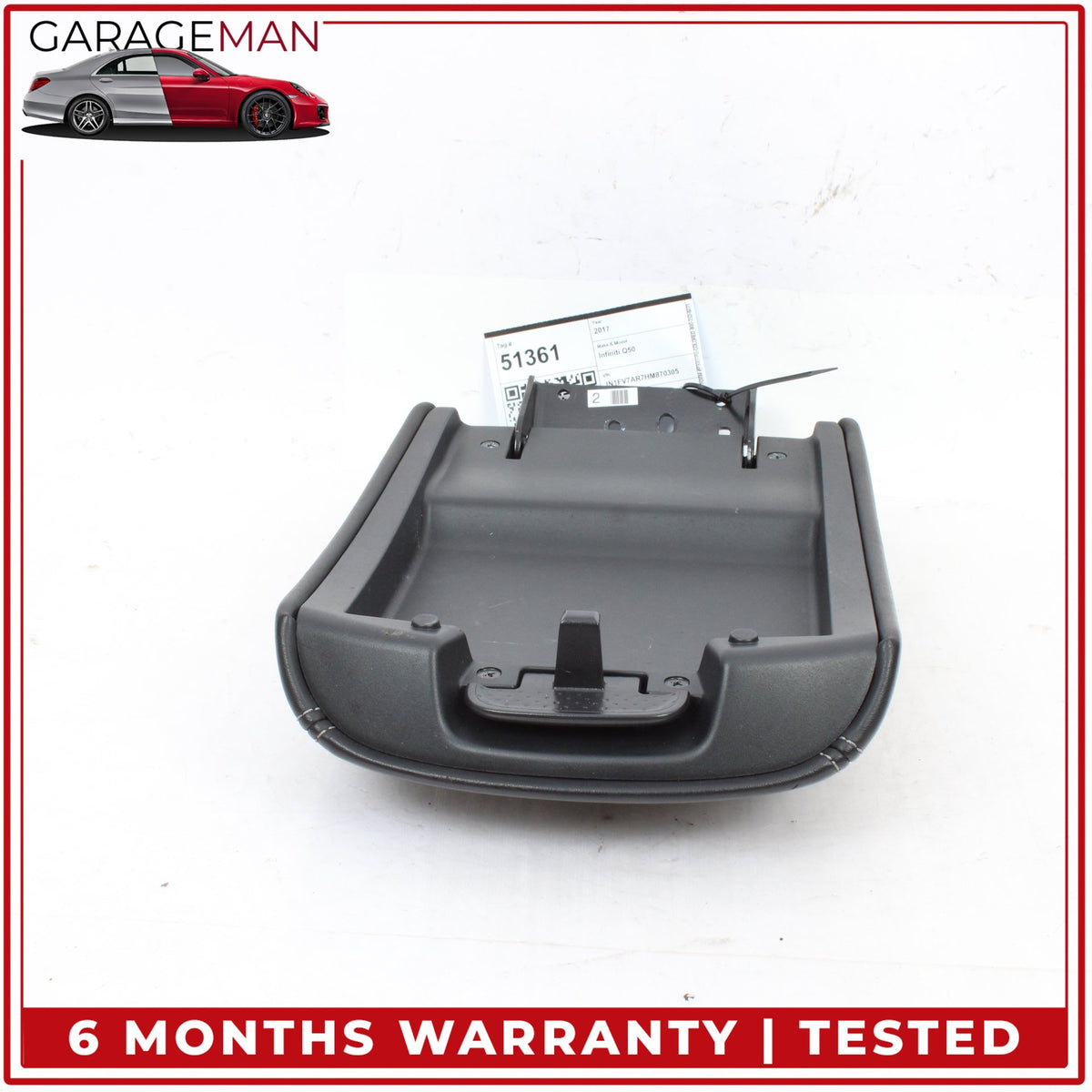 2016-2024 Infiniti Q50 V37 Front Center Armrest Lid Cover Black 969204GT0B OEM