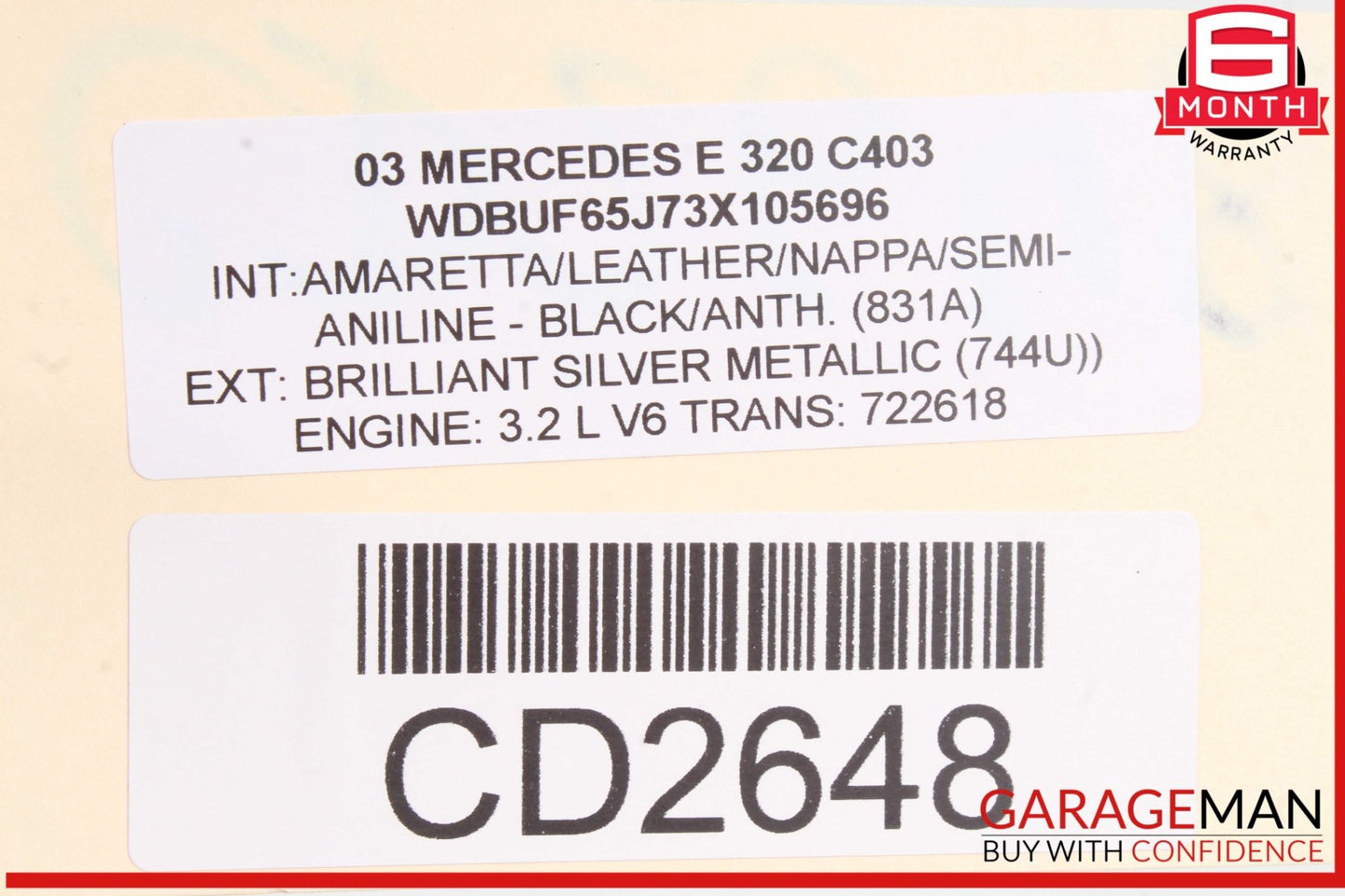 2000-2003 Mercedes E320 W210 Front Left Side Seat Lower Cushion 2109102850 OEM