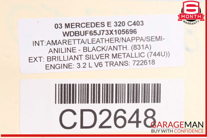 2000-2003 Mercedes E320 W210 Front Left Side Seat Lower Cushion 2109102850 OEM