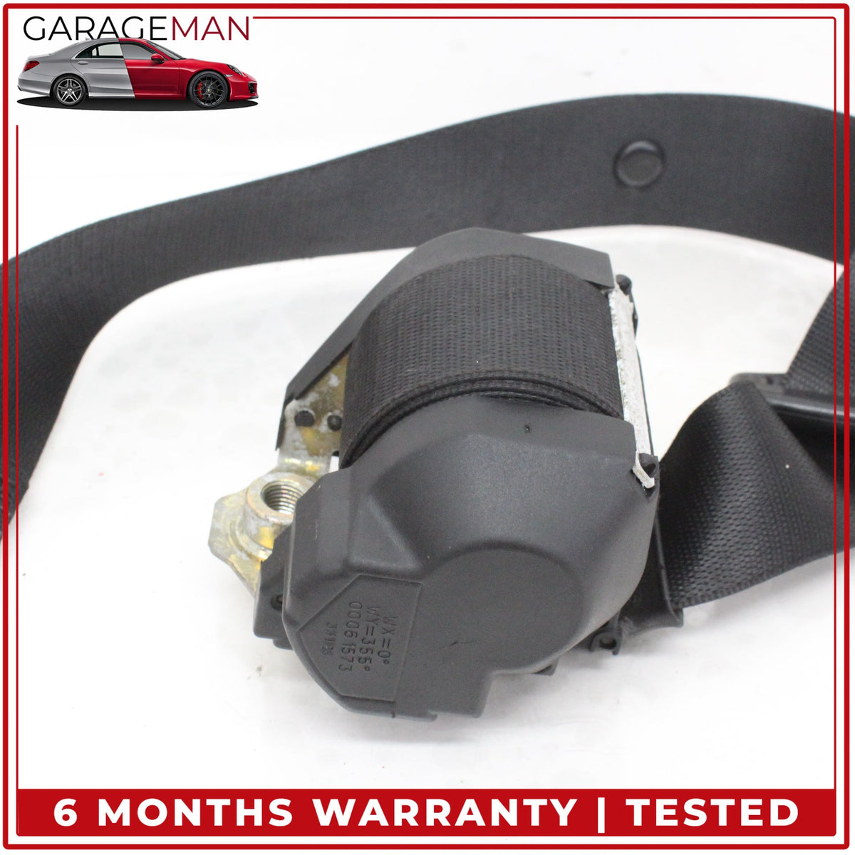 1999-2005 Porsche 911 996 Front and Rear Left Side Seat Belt Set Black OEM