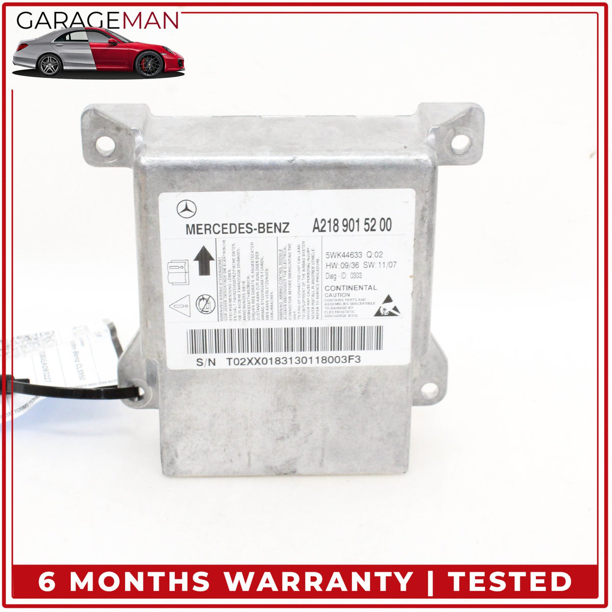 2012-2018 Mercedes W218 CLS550 Airbag Air Bag Sensor SRS Control Module OEM