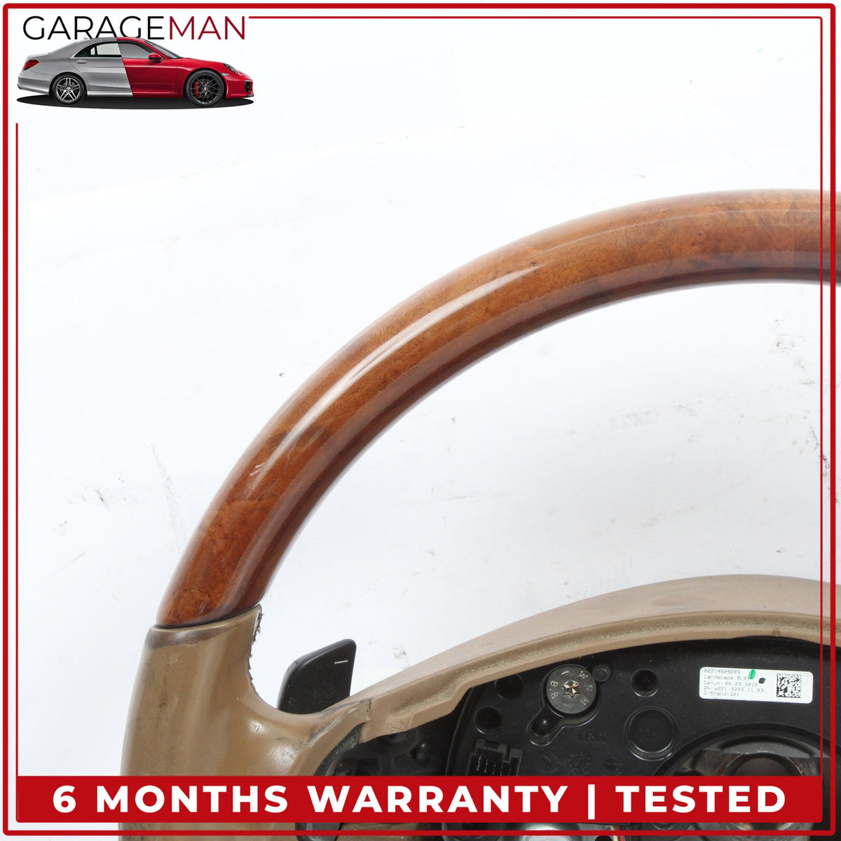2010-2014 Mercedes W221 S550 Front Left Steering Wheel Wood Brown 2214609203 OEM