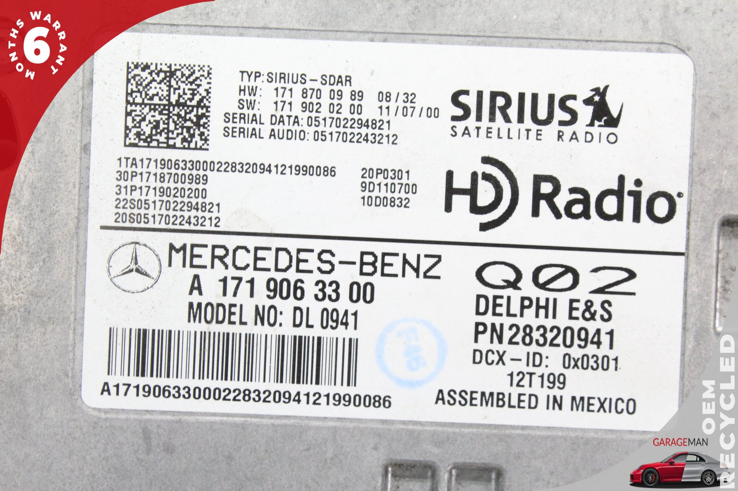 2009-2013 Mercedes W221 S550 R350 Sirius Satellite Radio Receiver 1719063300 OEM