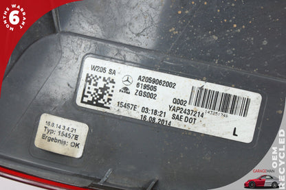 2015-2018 Mercedes W205 C300 Rear Left Side LED Tail Light Lamp 2059062002 OEM