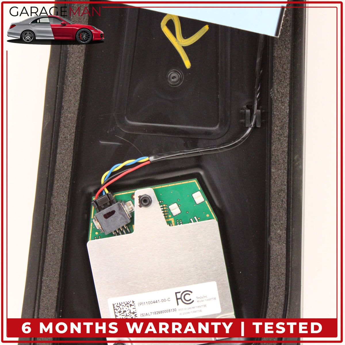 2017-2023 Tesla Model 3 Right B-Pillar Applique Glass Trim Molding w/ Camera OEM