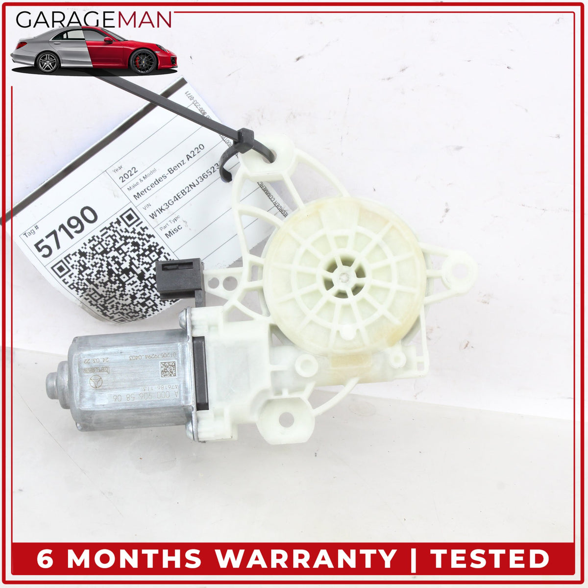 2019-2024 Mercedes W177 A220 Front Left Window Regulator Motor 0009065806 OEM