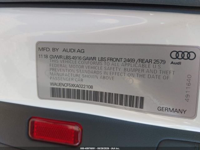 Parting Out- 2019 Audi A5 F5- __PENDING_CLAIM__