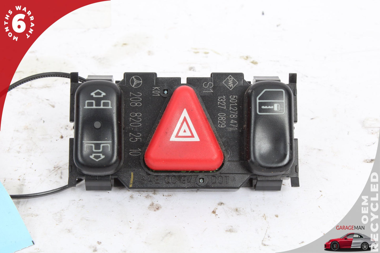 98-03 Mercedes-Benz CLK55 AMG W208 Hazard Door Lock Switch 2088202510 OEM