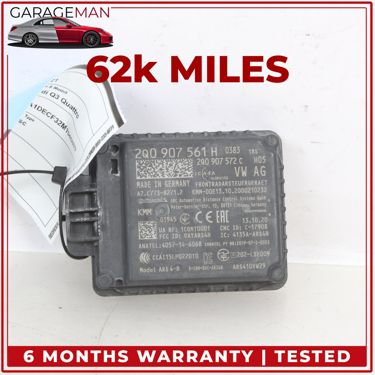 2019-2025 Audi Q3 Adaptive Cruise Control Distance Sensor Module 2Q0907561H OEM