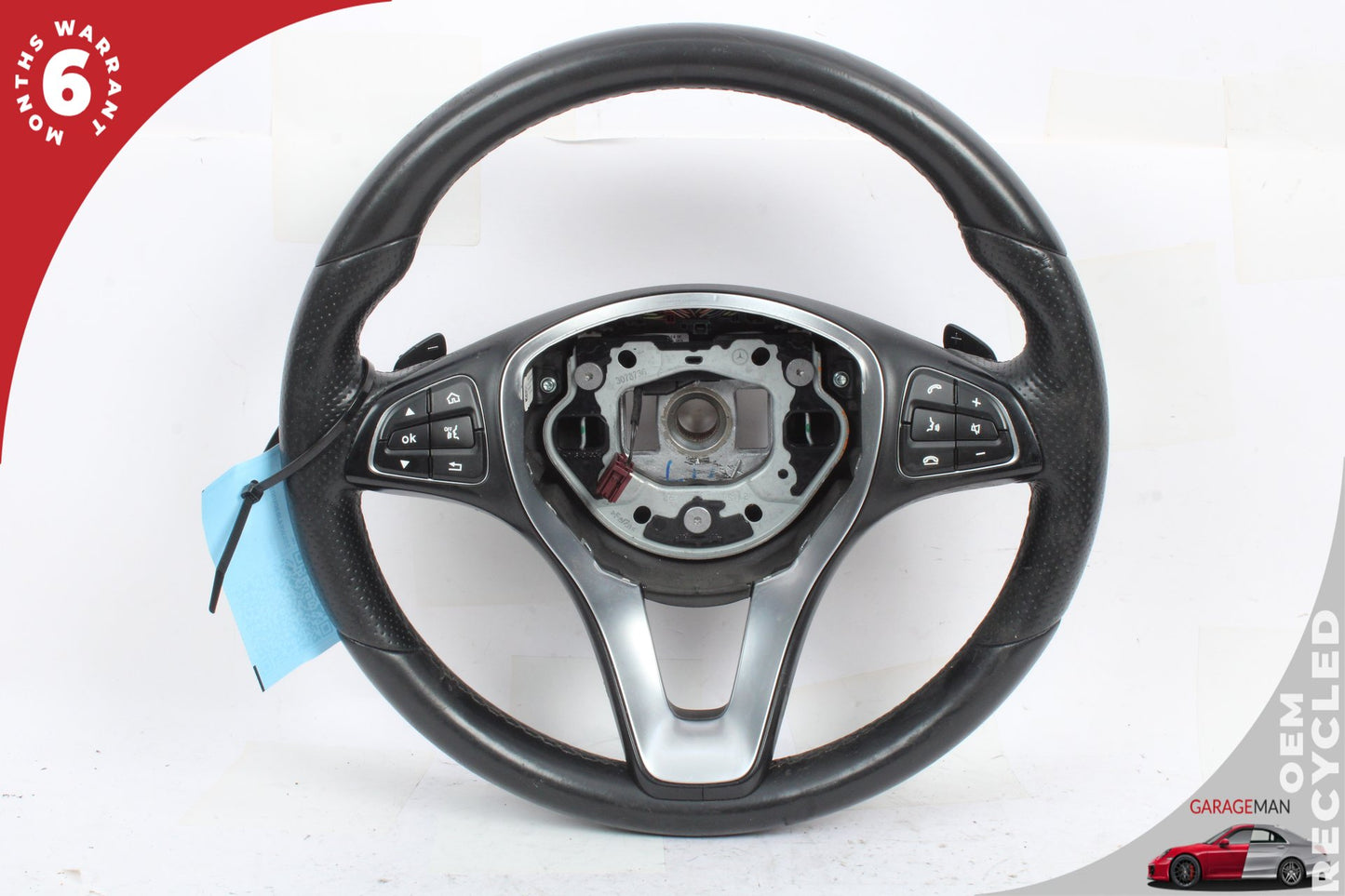 15-18 Mercedes-Benz C300 W205 Steering Wheel Black w/ Paddle Shifters 0004601803