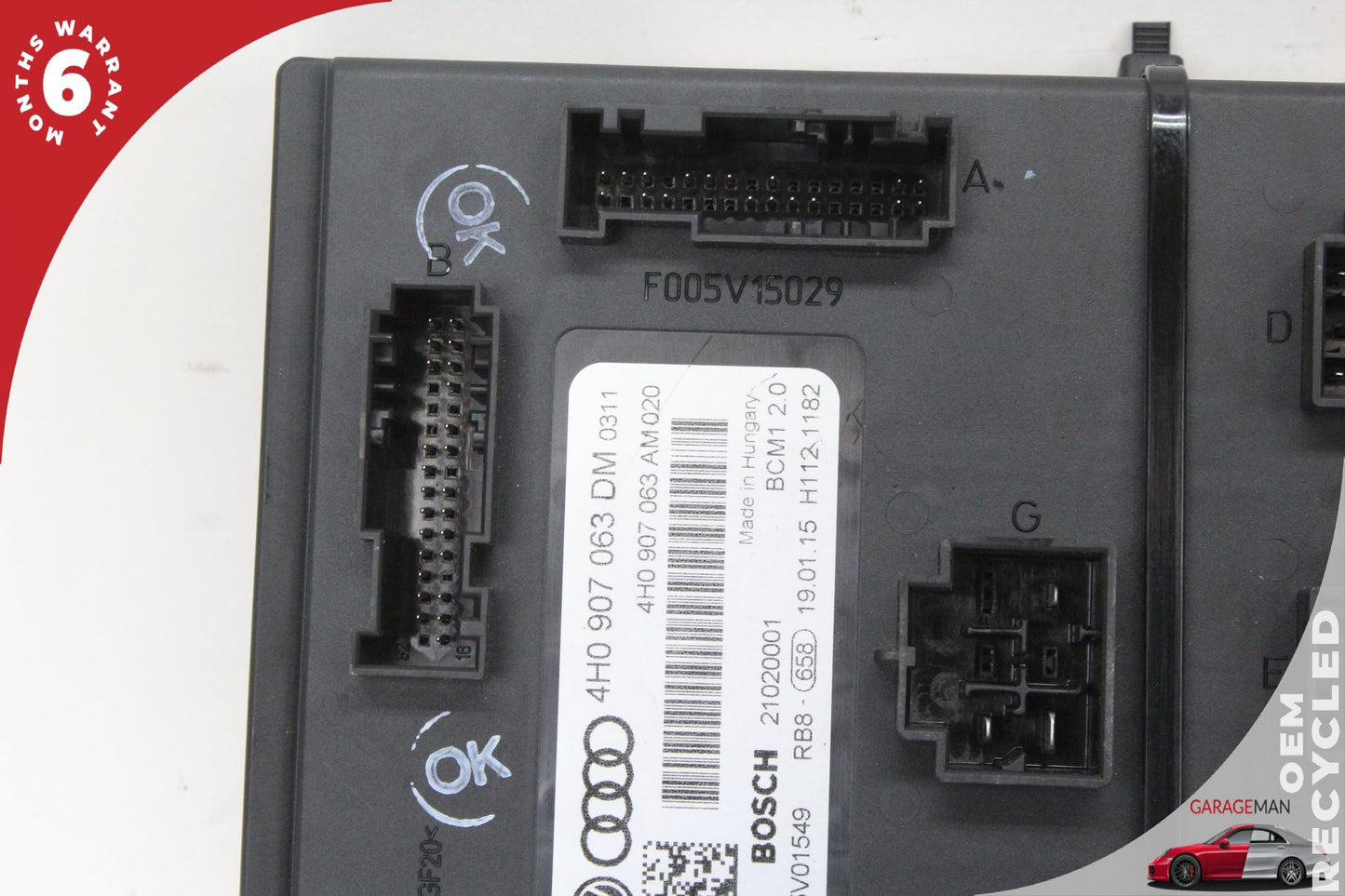 16-17 Audi A6 C7 Sedan On Board Supply Body Control Module 4H0907063DM Genuine