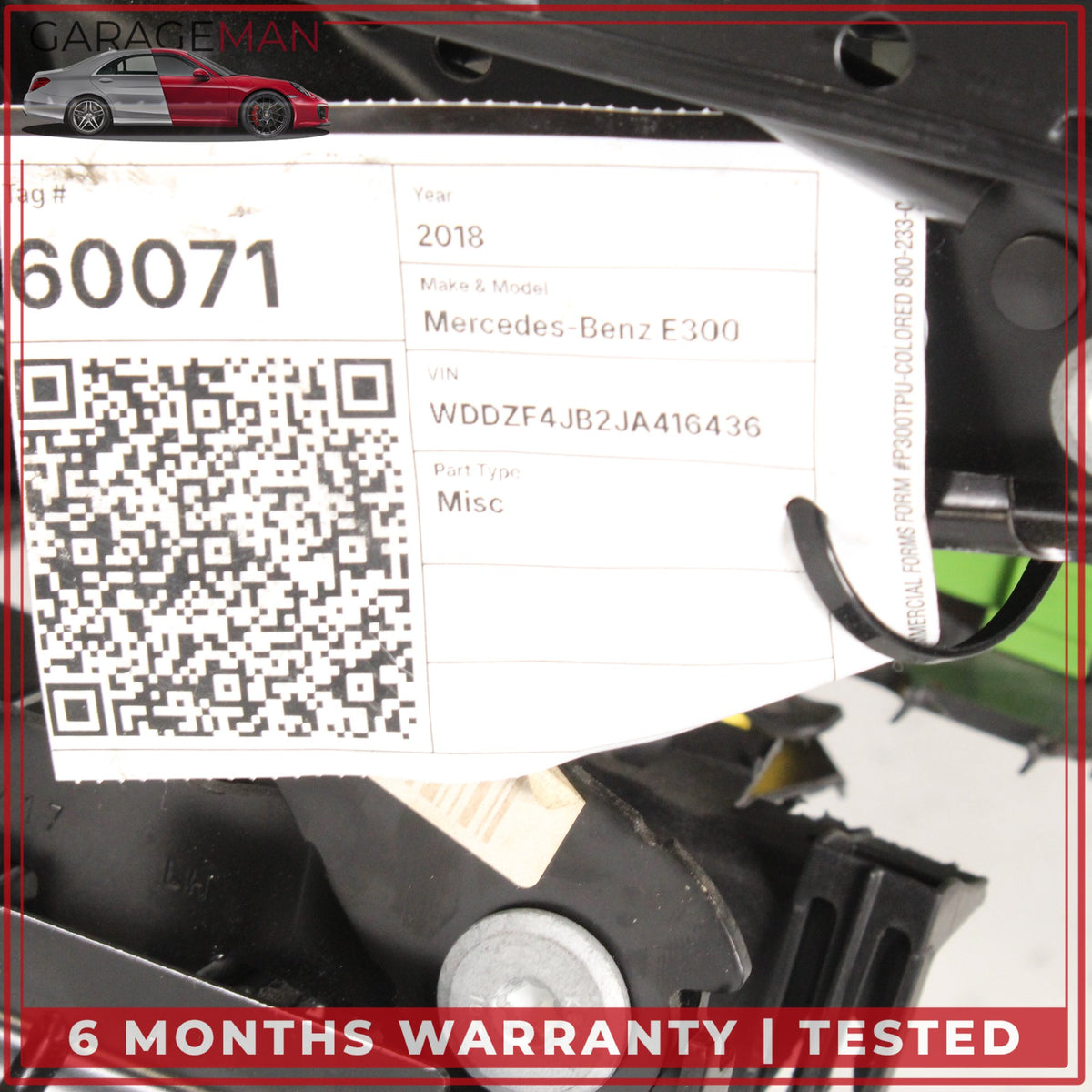 2015-2023 Mercedes W213 E300 Front Left Seat Track Frame Rail w/ Motors OEM