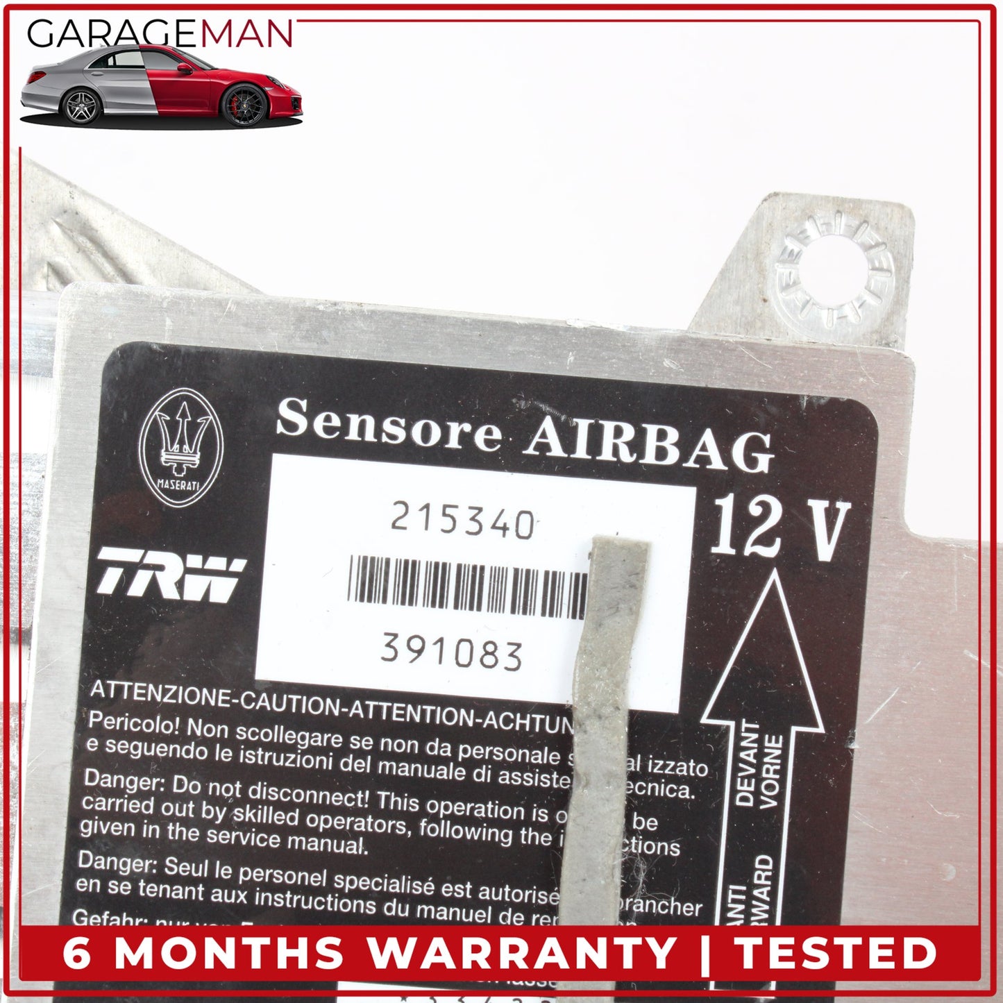 2008-2014 Maserati GranTurismo M145 Air Bag Airbag SRS Sensor Module 215340 OEM
