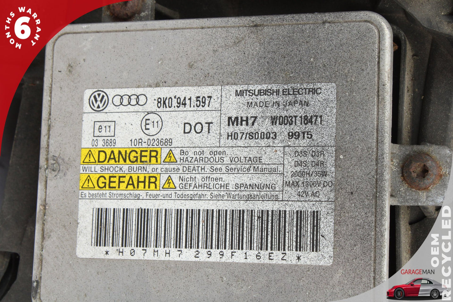 2009-2012 Audi A4 Front Right Passenger Side Head Light Lamp Bi-Xenon 8K0941004